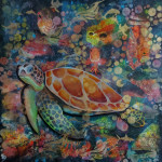 Schildpad op doek 80x80