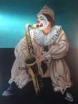 Clown– Een Poëtisch Spel van Muziek en Emotie (80x60cm)