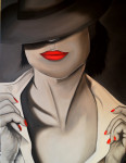Dame met Rode Lippen – Mysterieuze Klasse in Monochroom en V